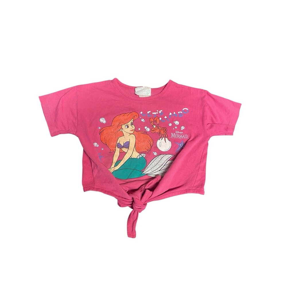 Vtg 90s Disney The Little Mermaid Ariel & Sebastian Movie Promo Graphic Sz YS